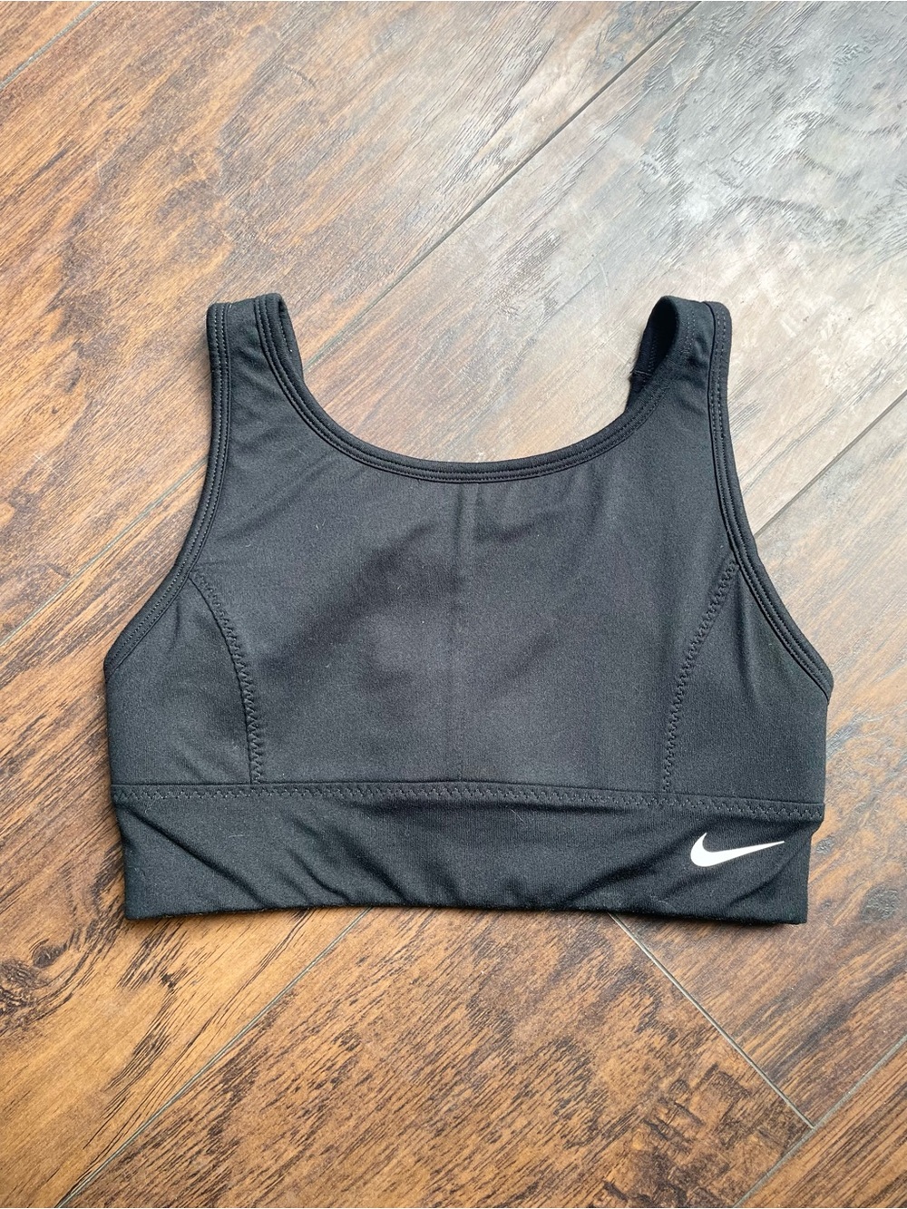 Nike Black Sports Bra with White Swoosh